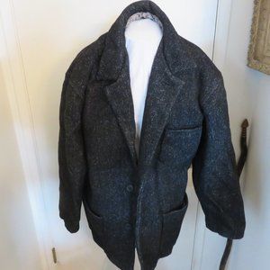 Riggings Men's Size L Charcoal Gray Heavy Wool Jacket Coat Vintage Made In USA